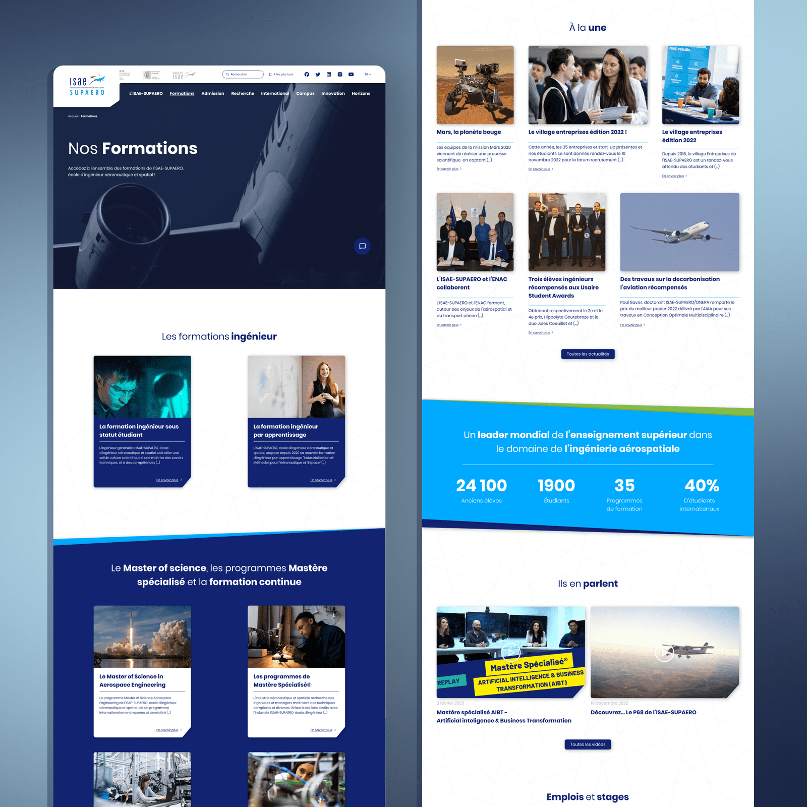 Studio Nanou, Studio de communication graphique - Isae Supaero - Refonte site web - UI Design - UX Design
